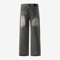 Jeans mit geradem Bein und Waschung