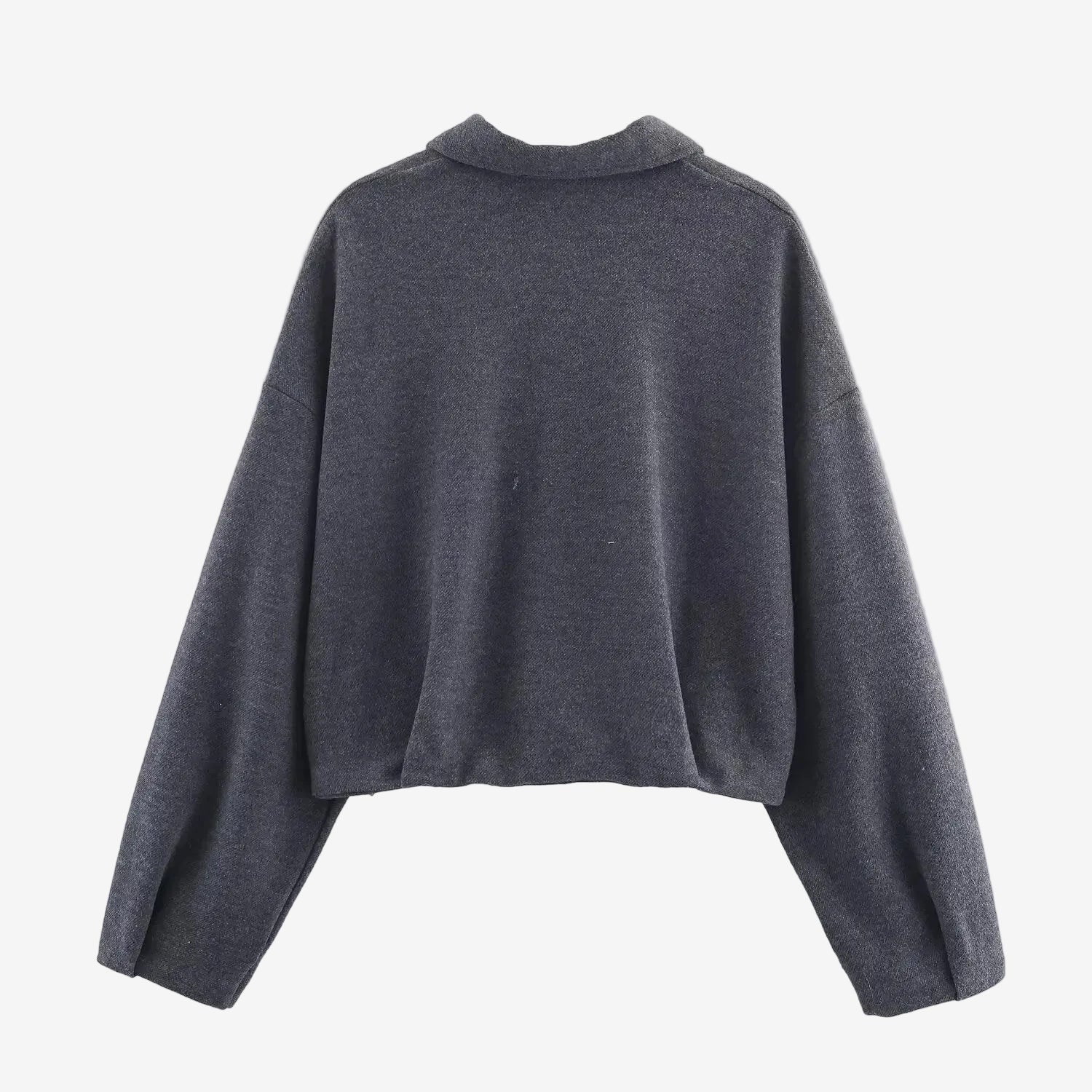 Gray Twill Zip Up Jacket