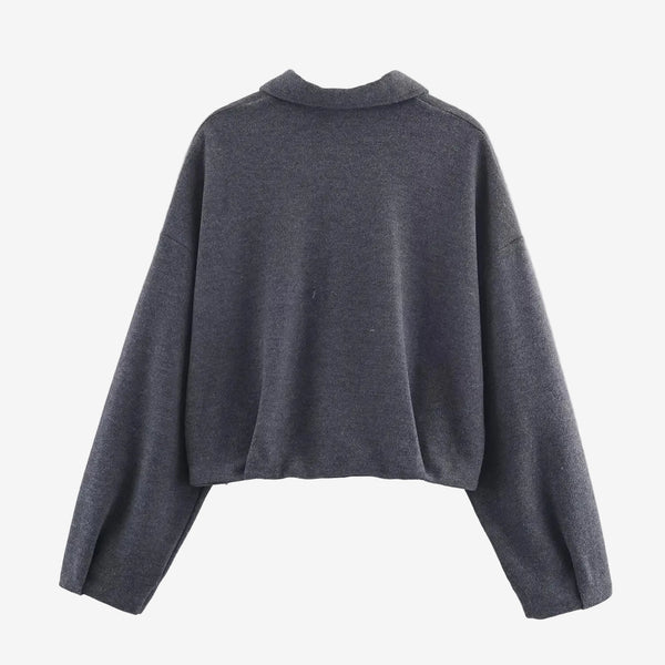 Gray Twill Zip Up Jacket