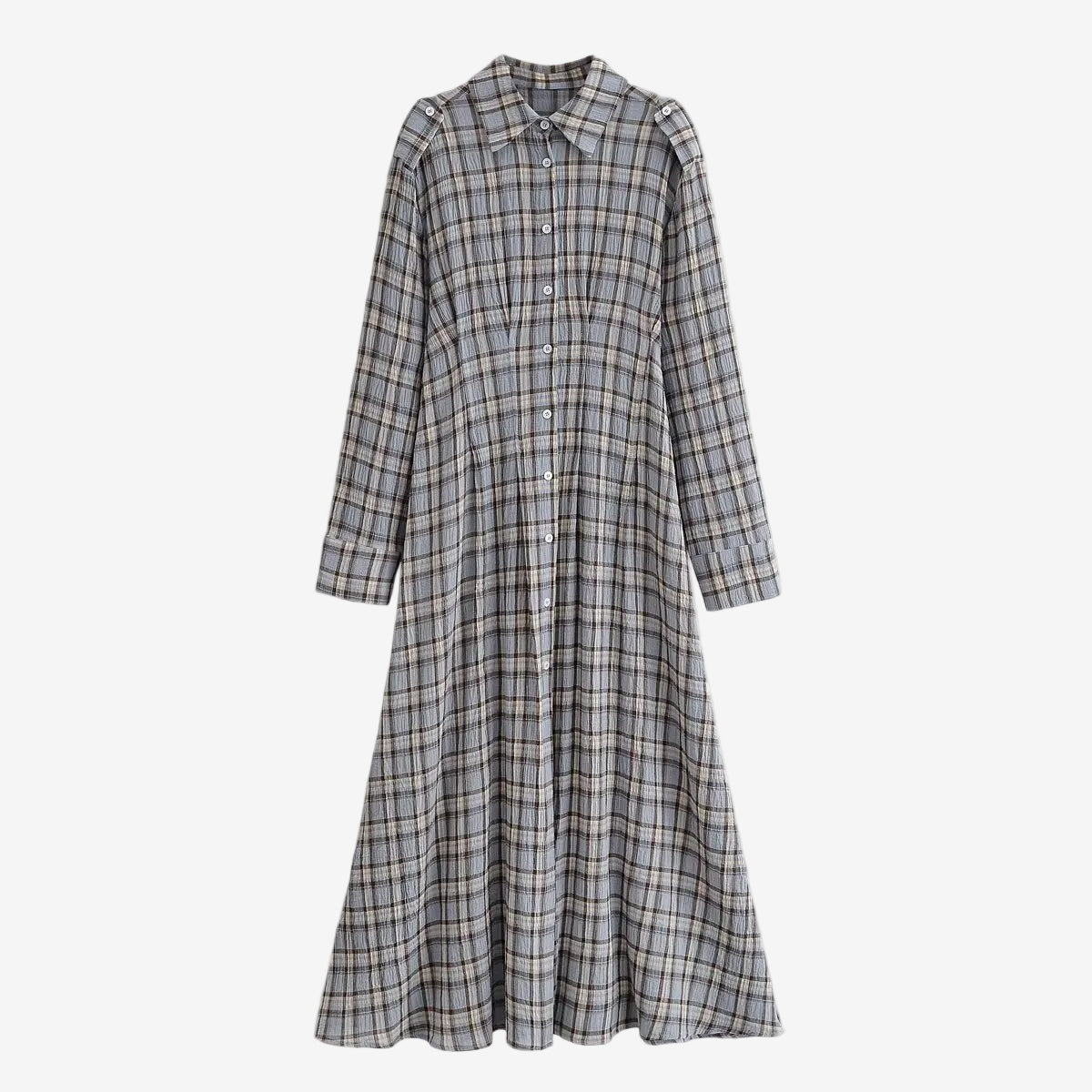 Polo collar plaid dress