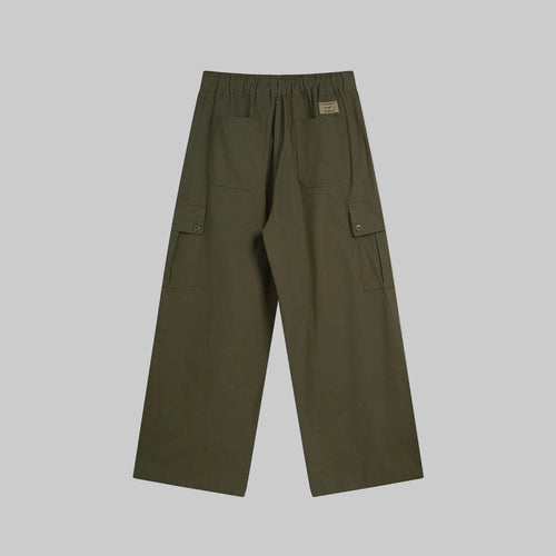Army Green Oversized Wide Leg Cargo Pants