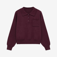Dunkelroter Rollkragenpullover
