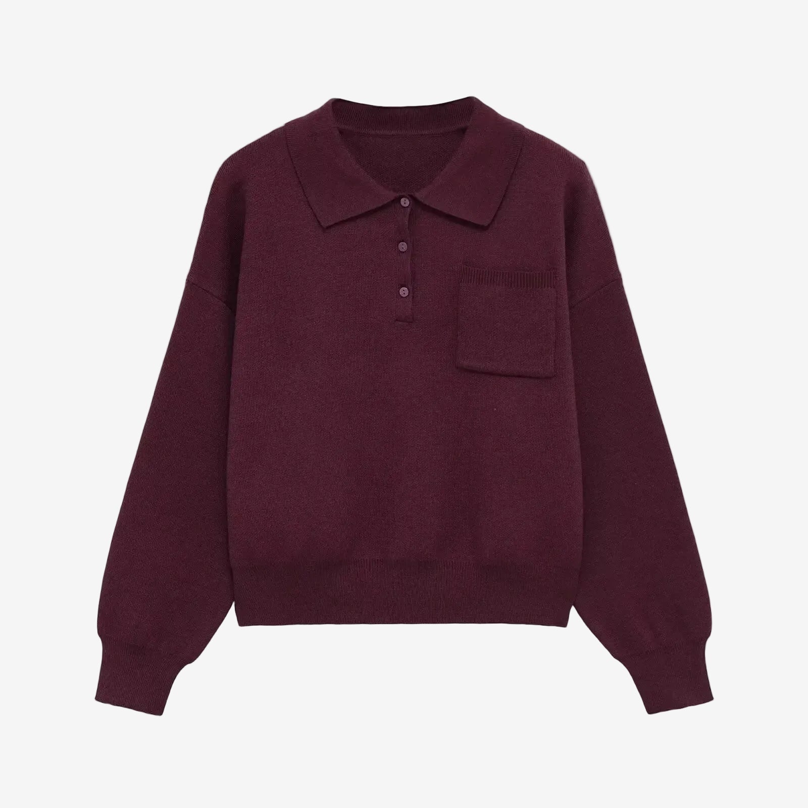 Dark Red collar sweater