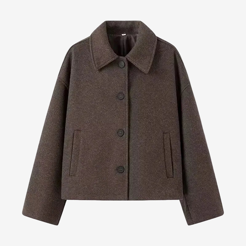 Brown buttoned wool jacket
