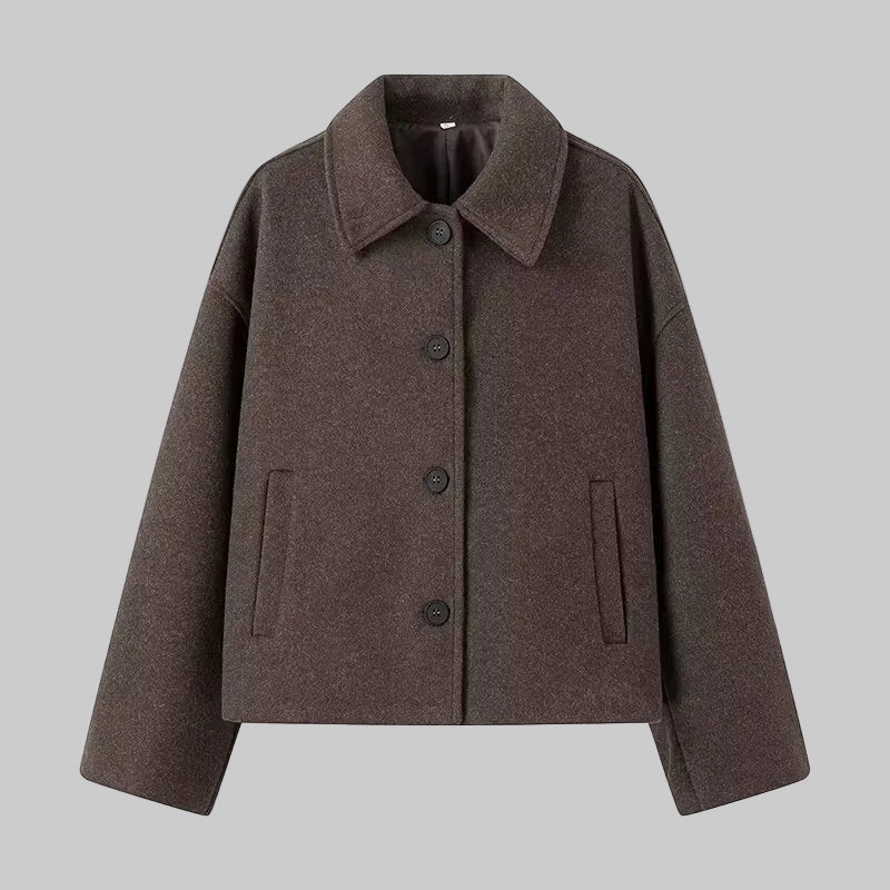 Brown buttoned wool jacket