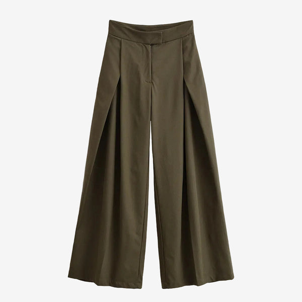 wide leg pleated trousers