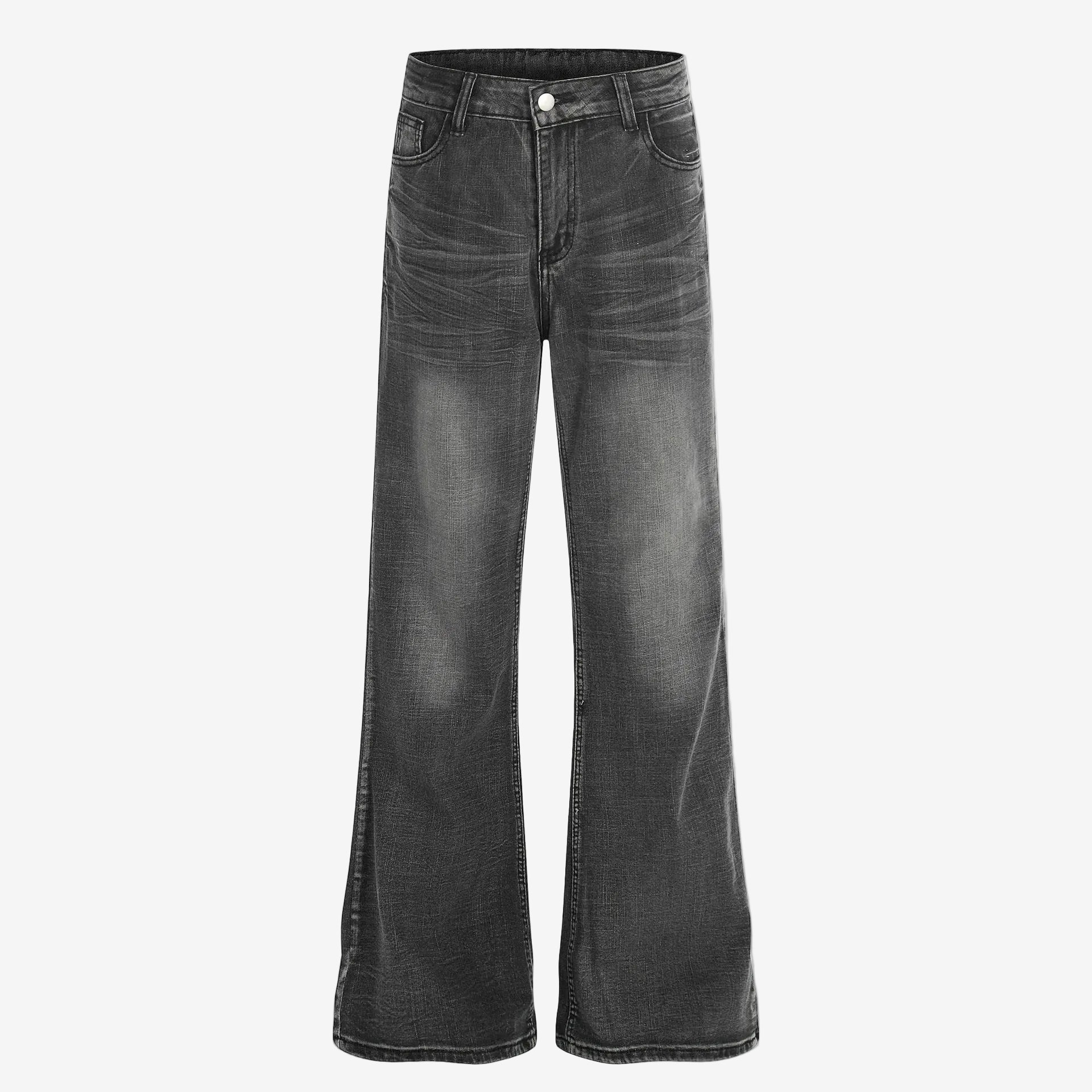 Washed micro flared denim