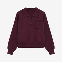 Dunkelroter Rollkragenpullover