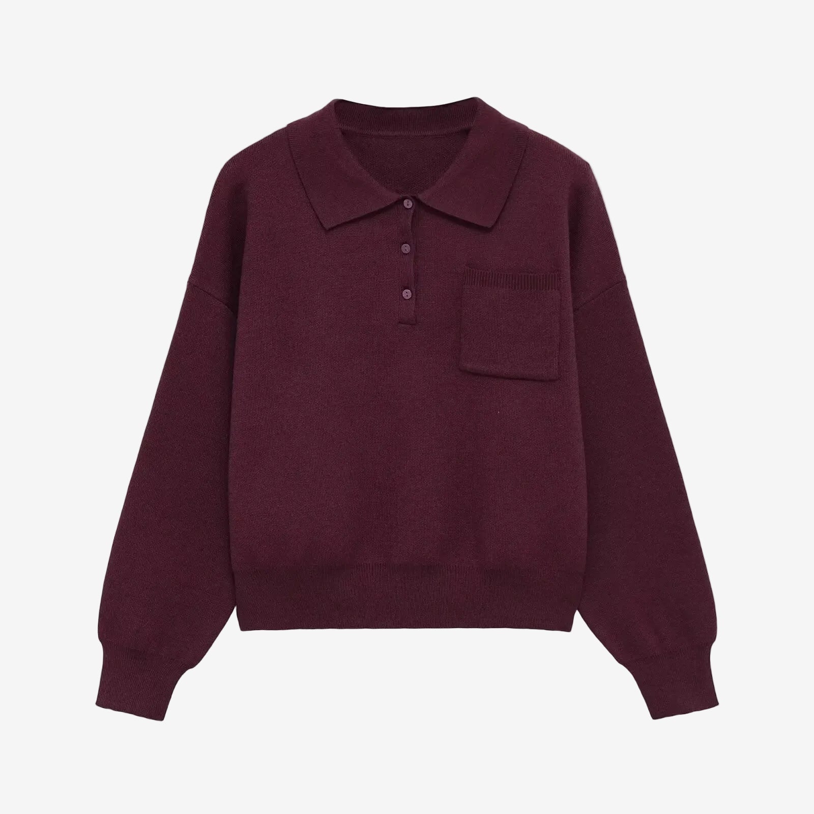 Dark Red collar sweater