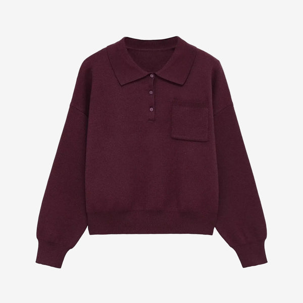 Dark Red collar sweater