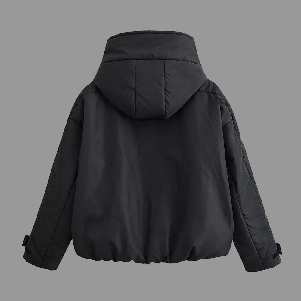Black outerwear Hooded Jacket