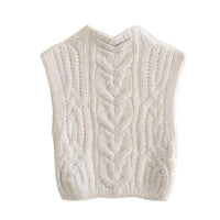 Sleeveless White knit vest