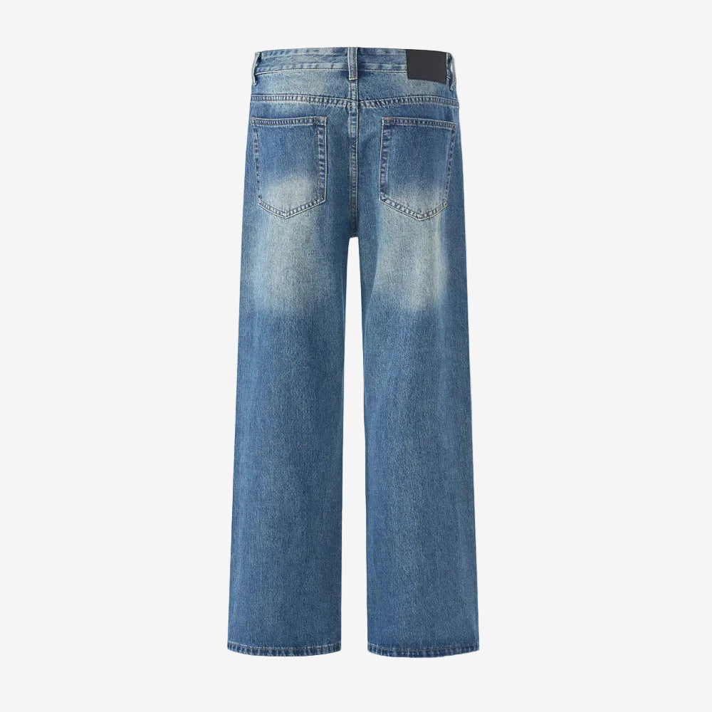 Washed Straight Leg Denim