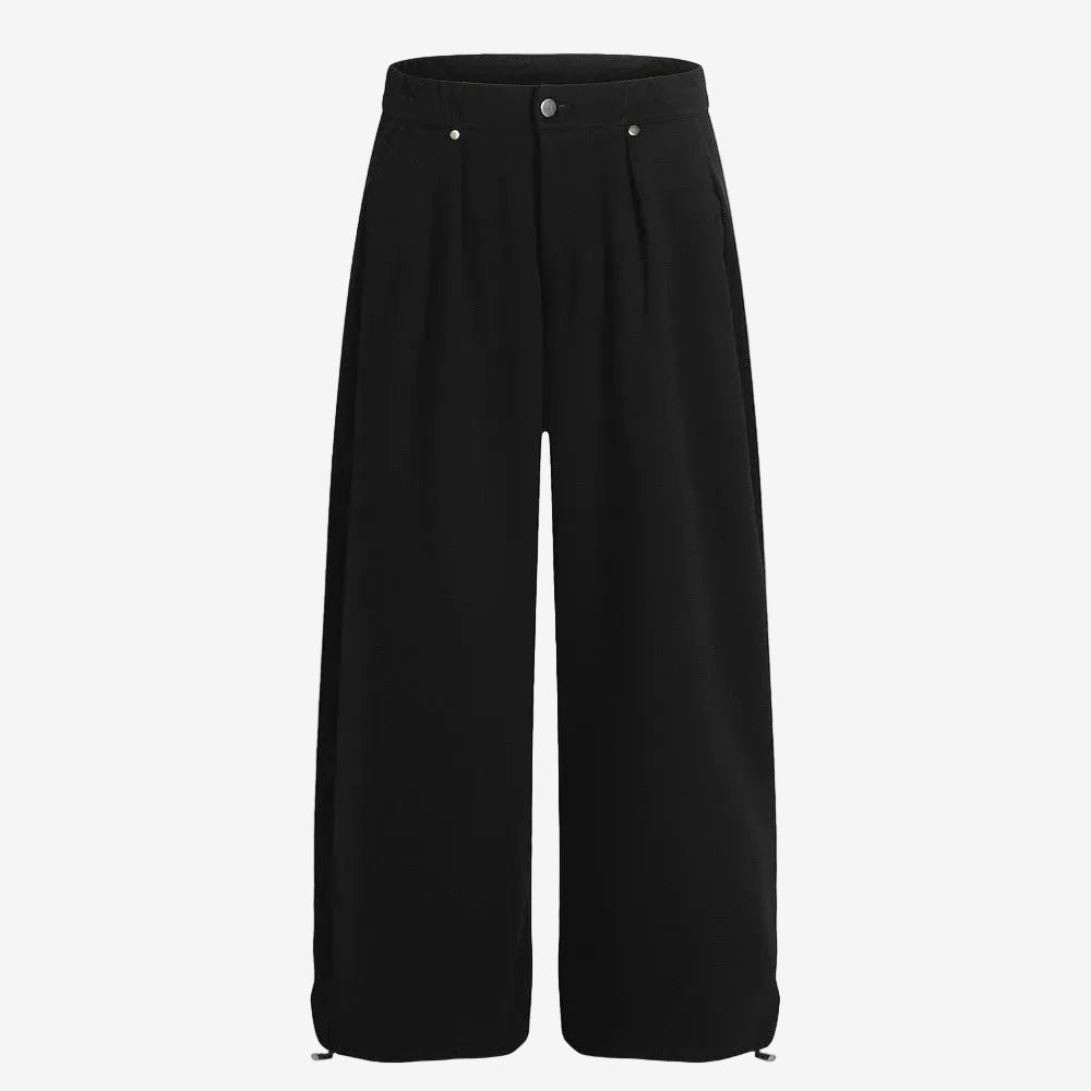 Straight Leg Pleated Trousers