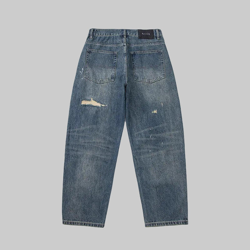 Blue Distressed workwear Denim