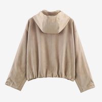 Kapuzenjacke aus Wildlederimitat
