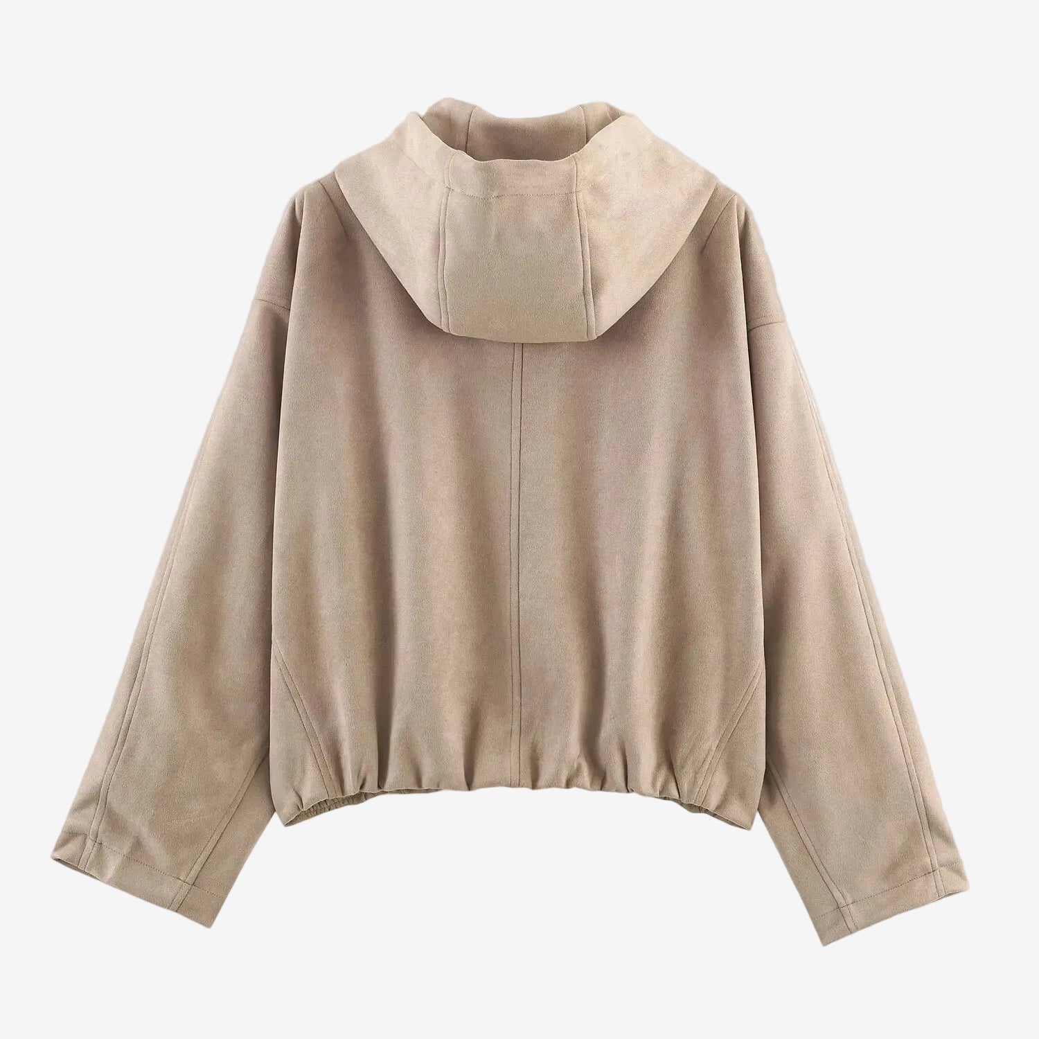 Hooded suede textured jacket