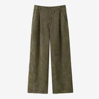 Olivfarbene Cordhose mit geradem Bein