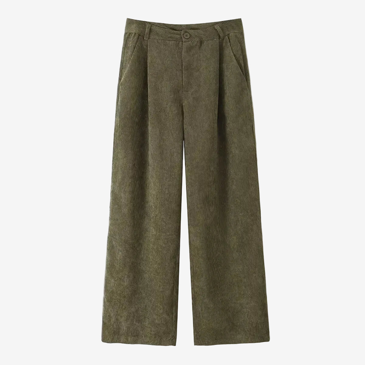 Olive corduroy straight leg pants