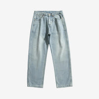 Eisblaue Straight-Leg-Jeans