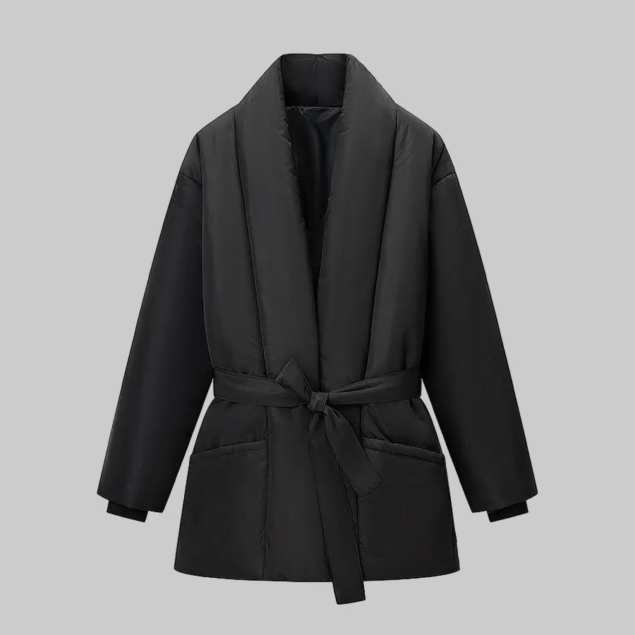 Belted Lapel Collar Coat