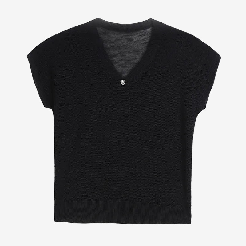 Sleeveless V-neck top