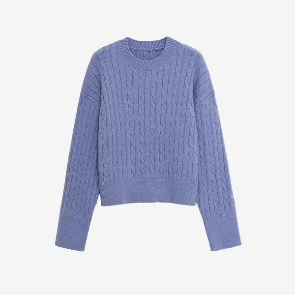Blue flower knit sweater