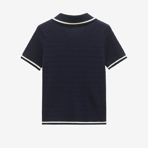 Blau gestreiftes Polo