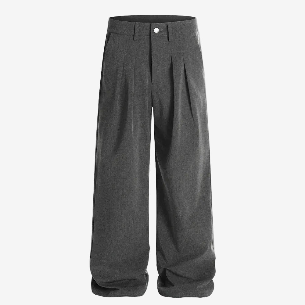 Pleated straight Leg Trousers