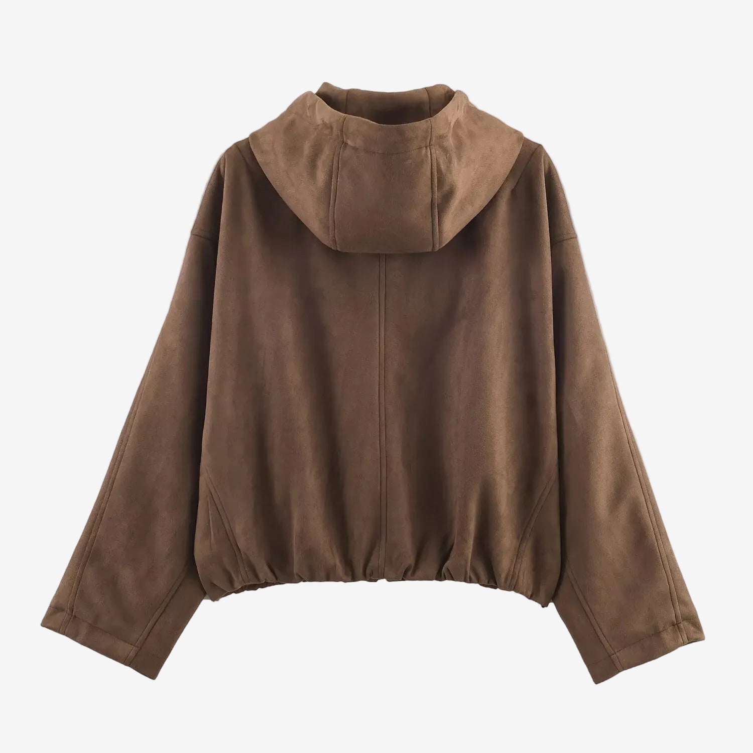 Hooded suede textured jacket
