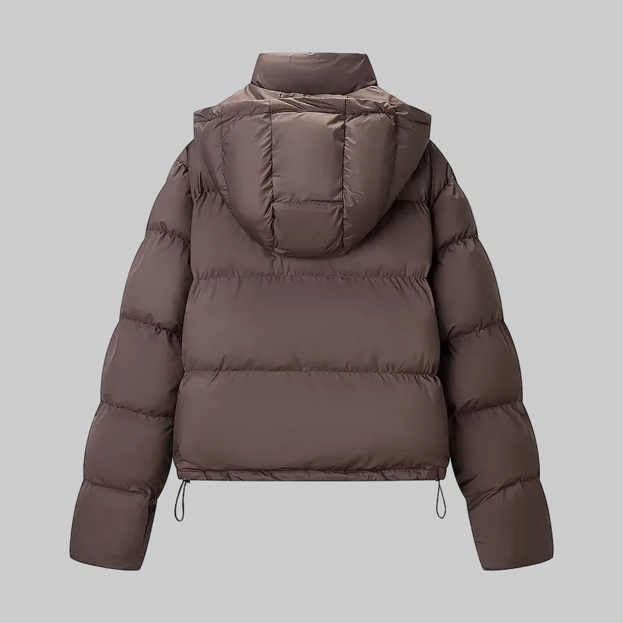 Brown Detachable Puffer Jackt