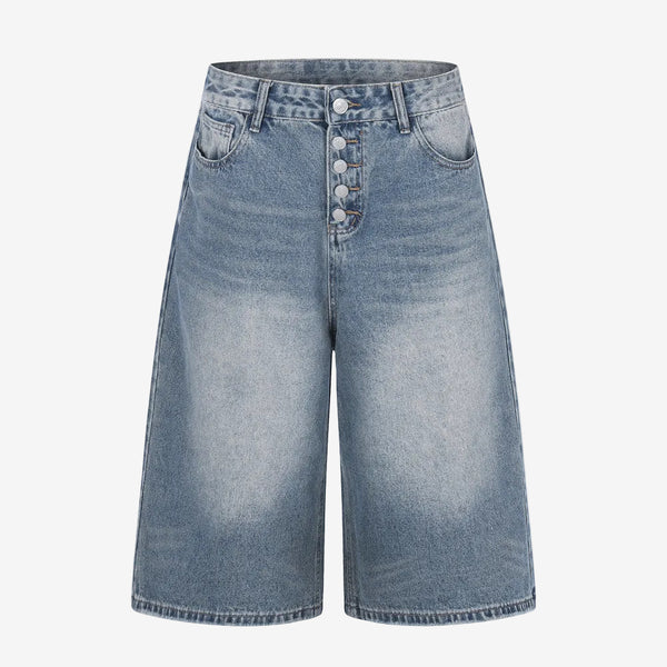 Whitewashed denim shorts