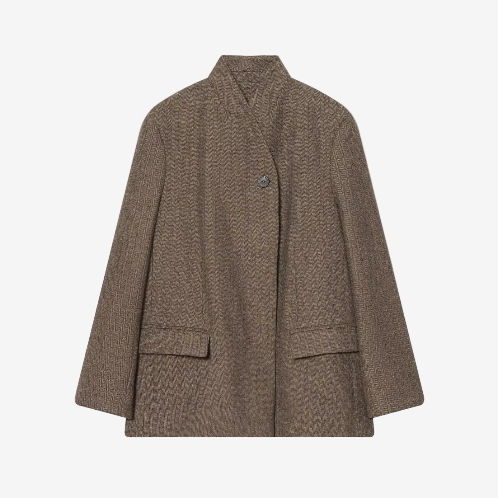 Brown herringbone suit jacket