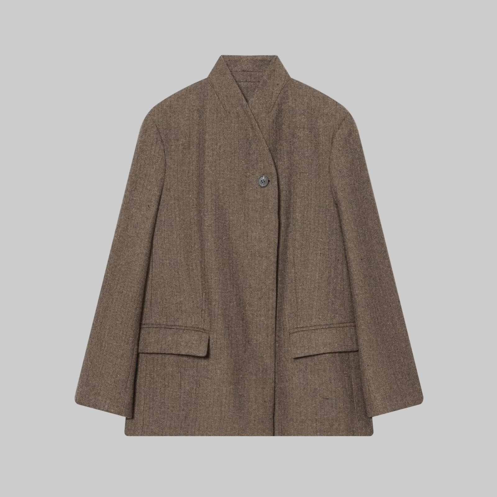 Brown herringbone suit jacket