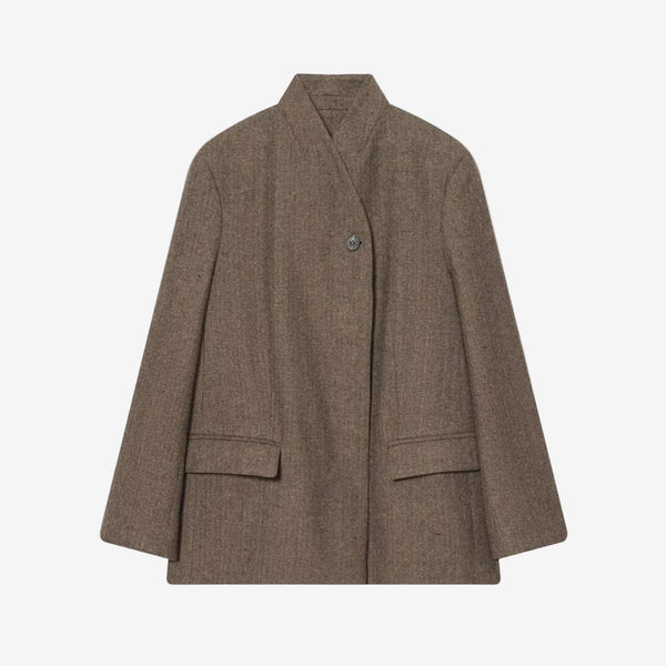 Brown herringbone suit jacket