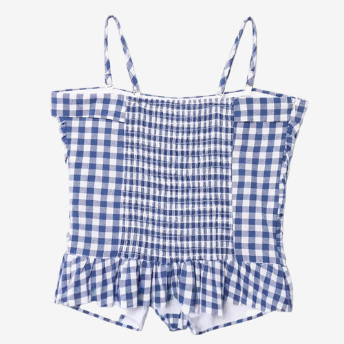 Blue checkered summer dress