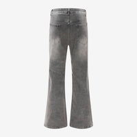 Grey Micro Flared Denim
