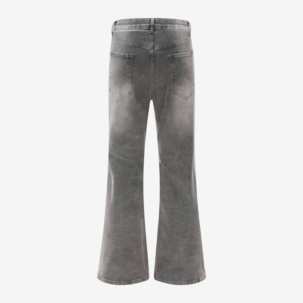 Grey Micro Flared Denim