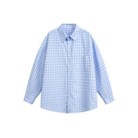 Blue checkered long sleeved shirt