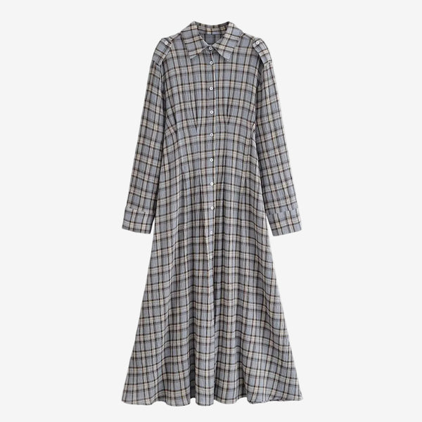 Polo collar plaid dress