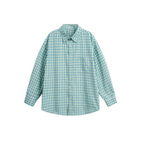 Blue checkered long sleeved shirt