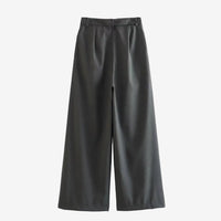 Dunkelgraue Anzugfaltenhose