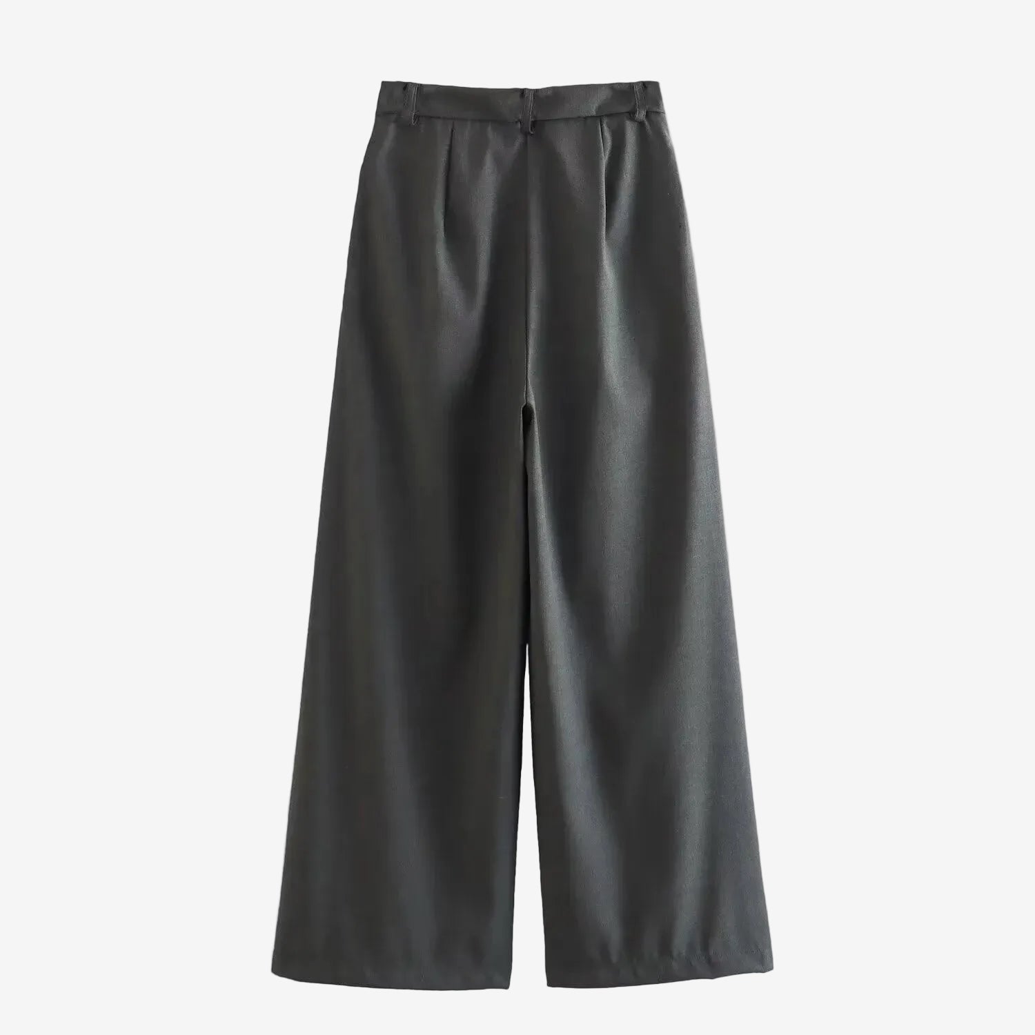 Dark gray pleated suit pants