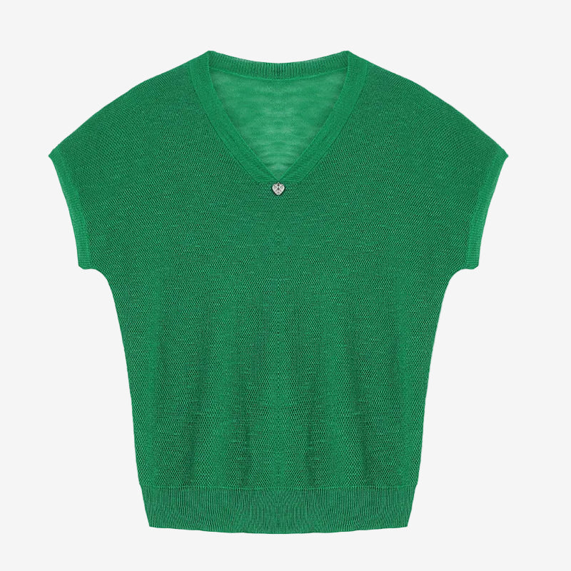 Sleeveless V-neck top