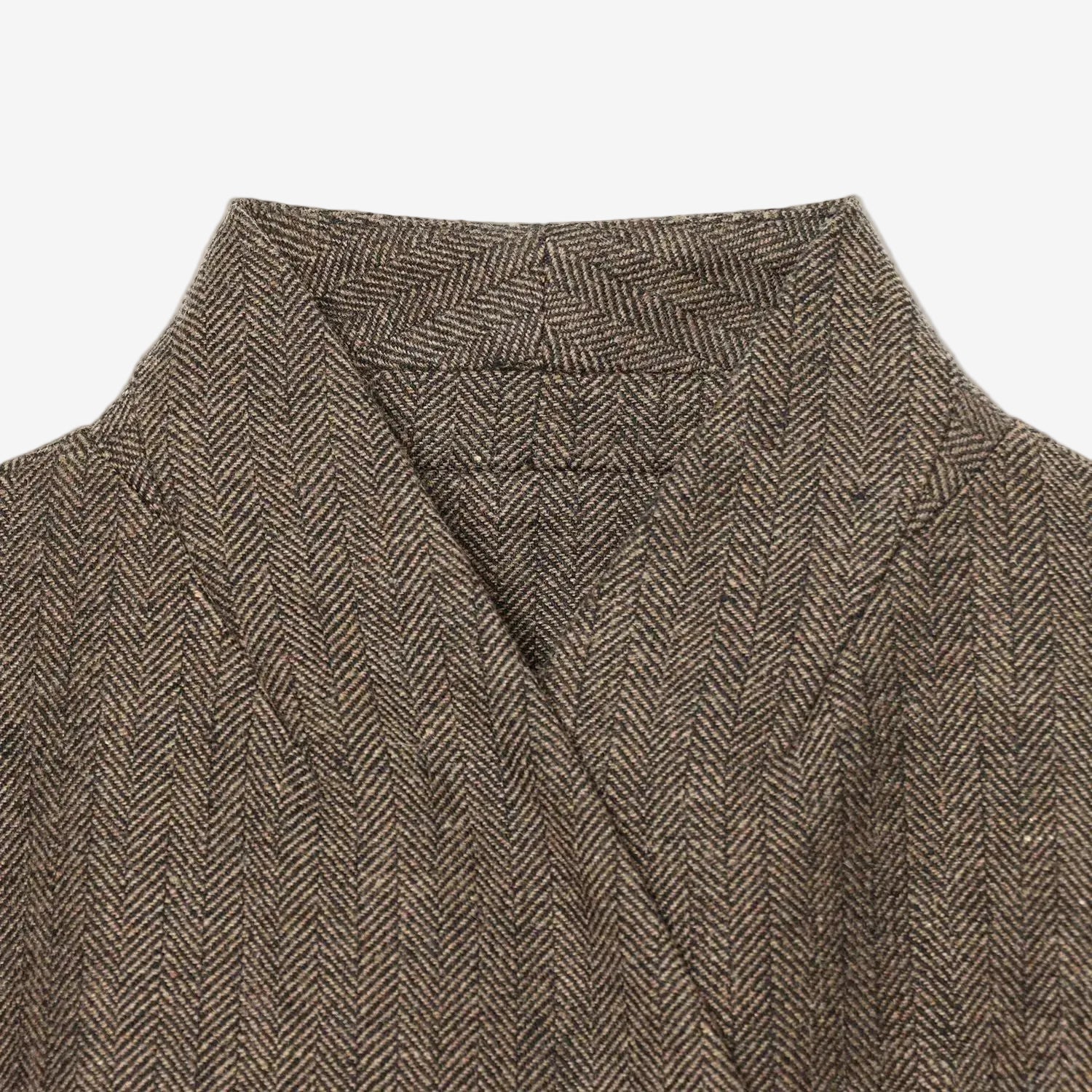 Brown herringbone suit jacket