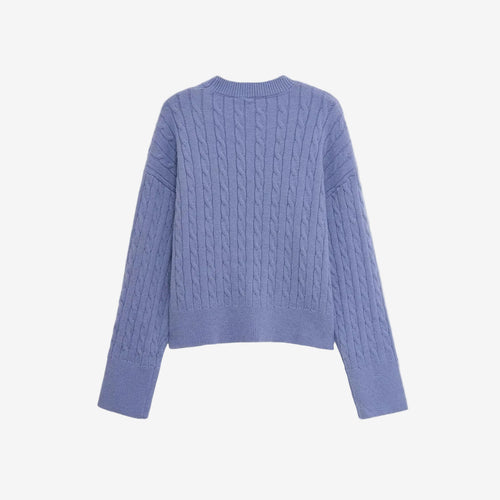 Blue flower knit sweater