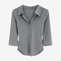 Turn-down Collar half sleeve shirt