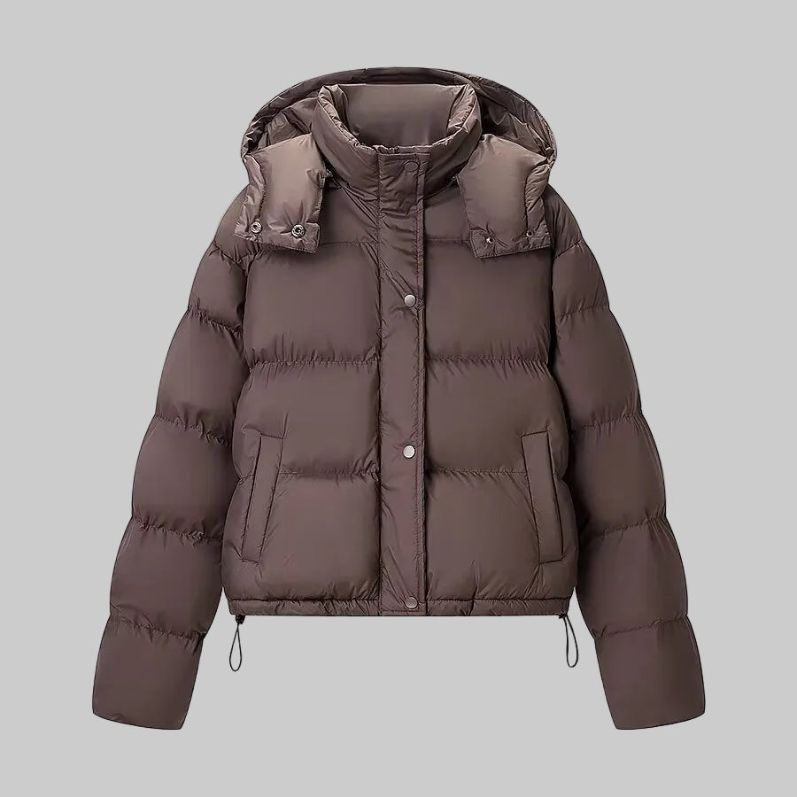 Brown Detachable Puffer Jackt