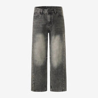 Jeans mit geradem Bein und Waschung