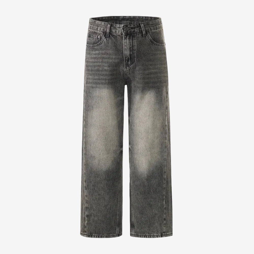 Washed Straight Leg Denim